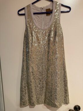 Ali Ro Gold Sequin Mini Dress
